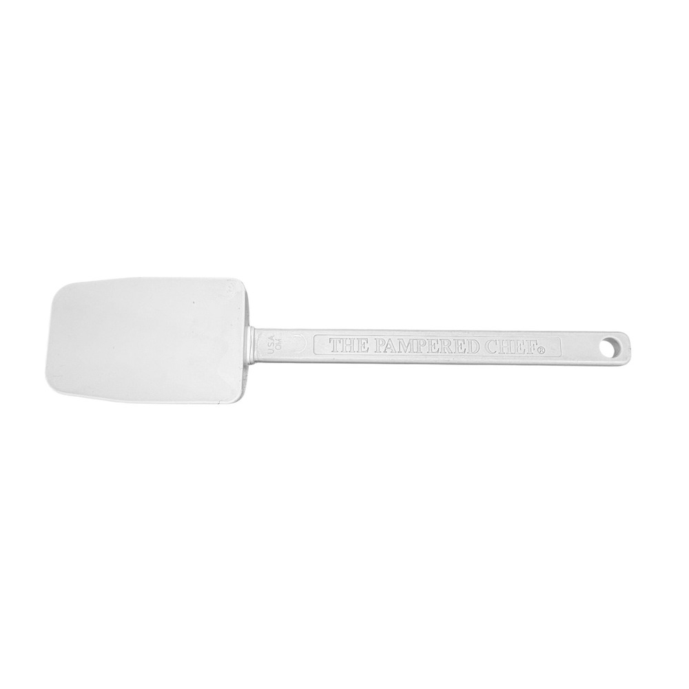 The Pampered Chef Spatula Scraper Vintage White Silicone USA Kitchen Tool Fair